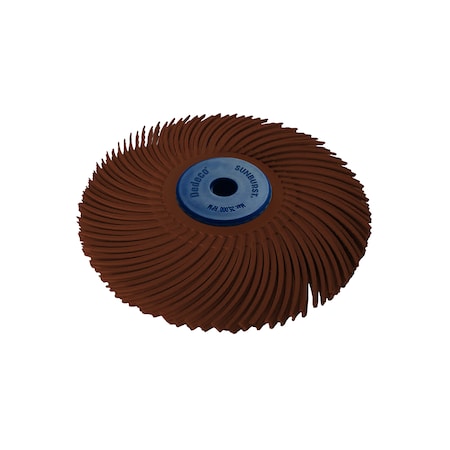 Dedeco Sunburst Radial Bristle Discs 3 in Curved Tc 3-Ply Brown 36 Grit A/O 1/Unit 2253
